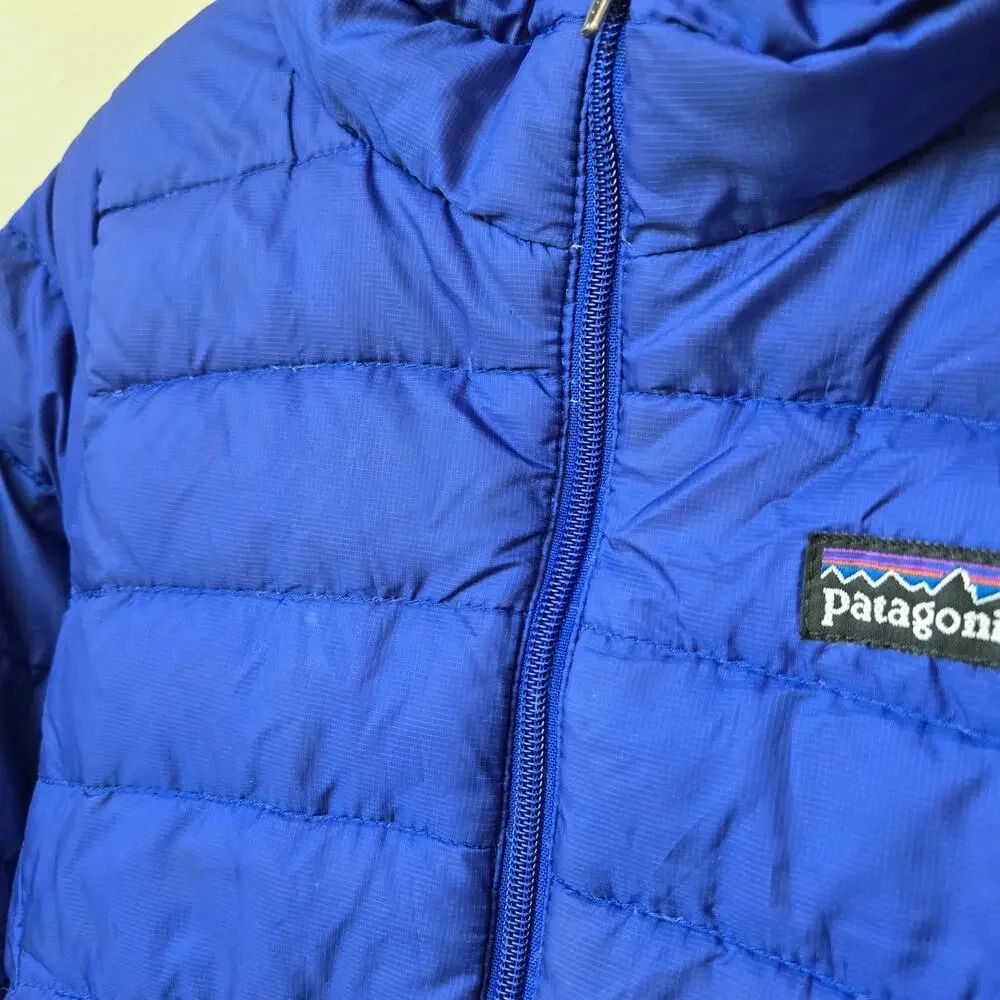 Patagonia Girls Down Puffer Jacket Royal Blue Size XS 5-6 EUC Youth Kids Winter